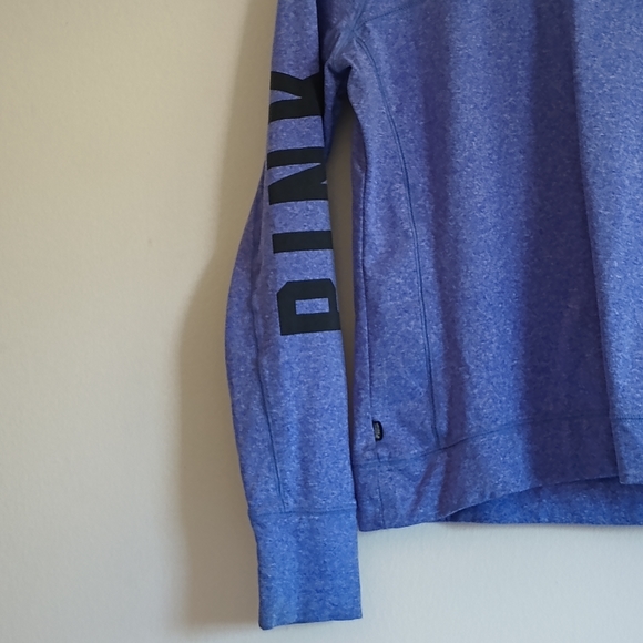 Victoria's Secret Pink Blue Spellout Athletic 1/4 Zip Pullover Size Medium - Picture 9 of 9